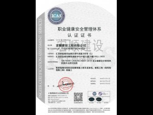 職業(yè)管理體系認(rèn)證書